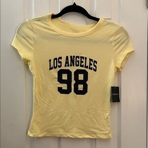 Harper Yellow Graphic Tee with Los Angeles 98